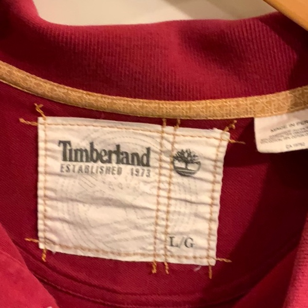 Timberland Red Polo Shirt with logo - Picture 3 of 11